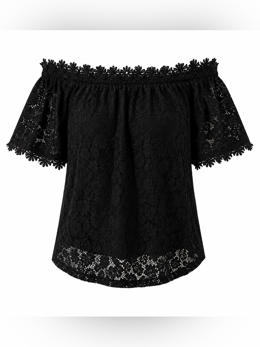NWT MIHOLL BLACK OFF THE SHOULDER LACE TOP